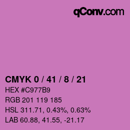 カラーコード: CMYK 0 / 41 / 8 / 21 | qconv.com