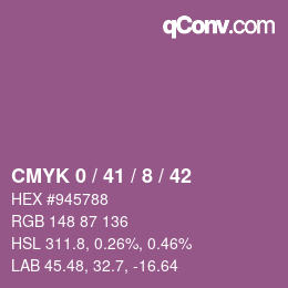 カラーコード: CMYK 0 / 41 / 8 / 42 | qconv.com