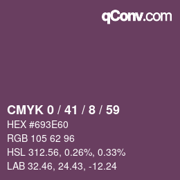カラーコード: CMYK 0 / 41 / 8 / 59 | qconv.com