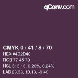 Color code: CMYK 0 / 41 / 8 / 70 | qconv.com