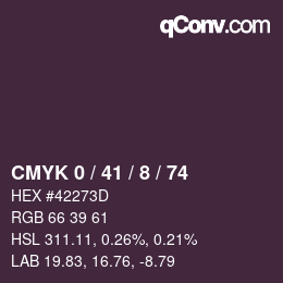 カラーコード: CMYK 0 / 41 / 8 / 74 | qconv.com