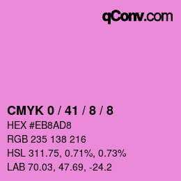 Color code: CMYK 0 / 41 / 8 / 8 | qconv.com
