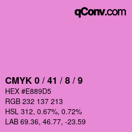 カラーコード: CMYK 0 / 41 / 8 / 9 | qconv.com