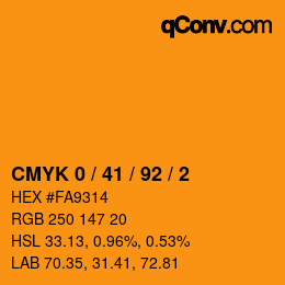 Farbcode: CMYK 0 / 41 / 92 / 2 | qconv.com