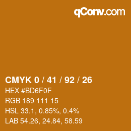 Color code: CMYK 0 / 41 / 92 / 26 | qconv.com