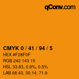 Farbcode: CMYK 0 / 41 / 94 / 5 | qconv.com