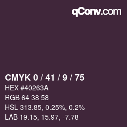 カラーコード: CMYK 0 / 41 / 9 / 75 | qconv.com