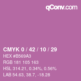 カラーコード: CMYK 0 / 42 / 10 / 29 | qconv.com