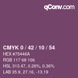 カラーコード: CMYK 0 / 42 / 10 / 54 | qconv.com