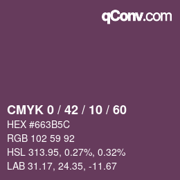 Color code: CMYK 0 / 42 / 10 / 60 | qconv.com