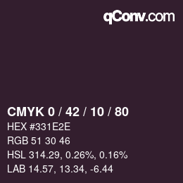 カラーコード: CMYK 0 / 42 / 10 / 80 | qconv.com