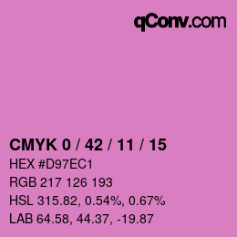 カラーコード: CMYK 0 / 42 / 11 / 15 | qconv.com