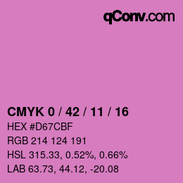 カラーコード: CMYK 0 / 42 / 11 / 16 | qconv.com
