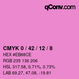 カラーコード: CMYK 0 / 42 / 12 / 8 | qconv.com