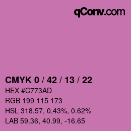 カラーコード: CMYK 0 / 42 / 13 / 22 | qconv.com