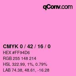 カラーコード: CMYK 0 / 42 / 16 / 0 | qconv.com