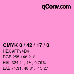 カラーコード: CMYK 0 / 42 / 17 / 0 | qconv.com