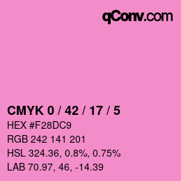 カラーコード: CMYK 0 / 42 / 17 / 5 | qconv.com