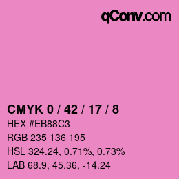 カラーコード: CMYK 0 / 42 / 17 / 8 | qconv.com