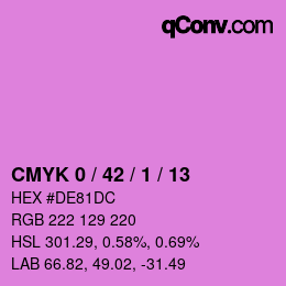 カラーコード: CMYK 0 / 42 / 1 / 13 | qconv.com