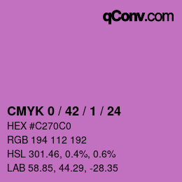 カラーコード: CMYK 0 / 42 / 1 / 24 | qconv.com