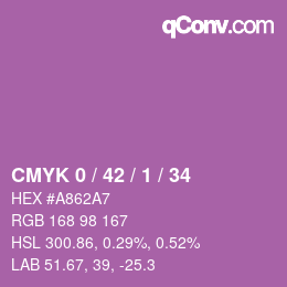 カラーコード: CMYK 0 / 42 / 1 / 34 | qconv.com
