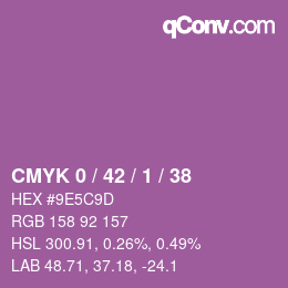 カラーコード: CMYK 0 / 42 / 1 / 38 | qconv.com