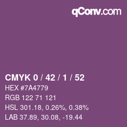 Color code: CMYK 0 / 42 / 1 / 52 | qconv.com