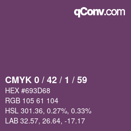 カラーコード: CMYK 0 / 42 / 1 / 59 | qconv.com