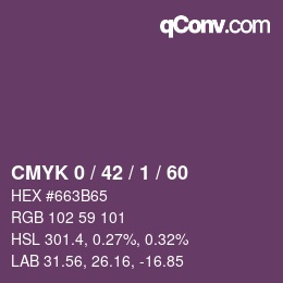 カラーコード: CMYK 0 / 42 / 1 / 60 | qconv.com