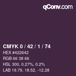 カラーコード: CMYK 0 / 42 / 1 / 74 | qconv.com