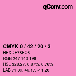 カラーコード: CMYK 0 / 42 / 20 / 3 | qconv.com