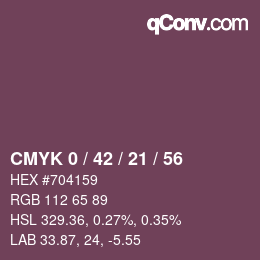 Color code: CMYK 0 / 42 / 21 / 56 | qconv.com