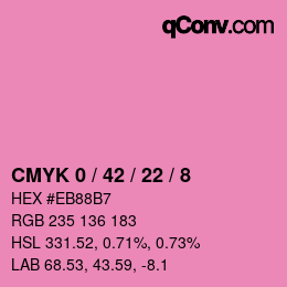 カラーコード: CMYK 0 / 42 / 22 / 8 | qconv.com