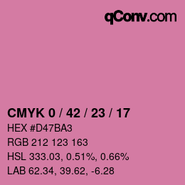 カラーコード: CMYK 0 / 42 / 23 / 17 | qconv.com