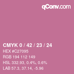 カラーコード: CMYK 0 / 42 / 23 / 24 | qconv.com