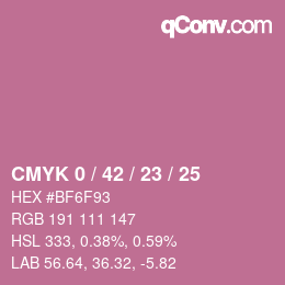 颜色代码: CMYK 0 / 42 / 23 / 25 | qconv.com