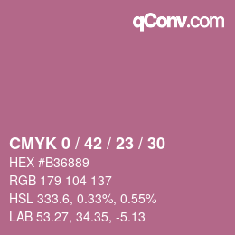 カラーコード: CMYK 0 / 42 / 23 / 30 | qconv.com