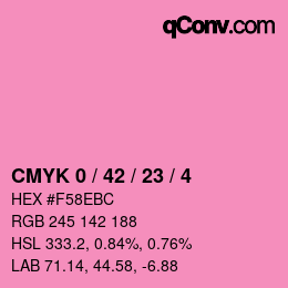 カラーコード: CMYK 0 / 42 / 23 / 4 | qconv.com