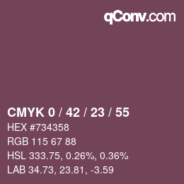 颜色代码: CMYK 0 / 42 / 23 / 55 | qconv.com