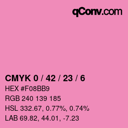 カラーコード: CMYK 0 / 42 / 23 / 6 | qconv.com