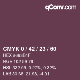 颜色代码: CMYK 0 / 42 / 23 / 60 | qconv.com