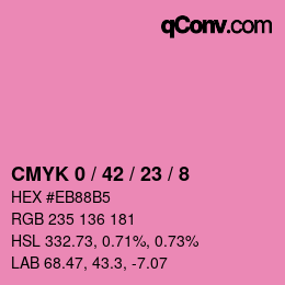 カラーコード: CMYK 0 / 42 / 23 / 8 | qconv.com