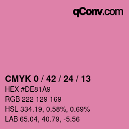 カラーコード: CMYK 0 / 42 / 24 / 13 | qconv.com