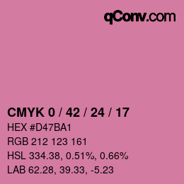 カラーコード: CMYK 0 / 42 / 24 / 17 | qconv.com