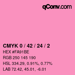 カラーコード: CMYK 0 / 42 / 24 / 2 | qconv.com
