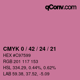 カラーコード: CMYK 0 / 42 / 24 / 21 | qconv.com