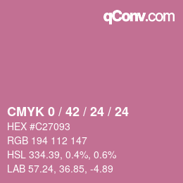 カラーコード: CMYK 0 / 42 / 24 / 24 | qconv.com