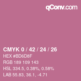 颜色代码: CMYK 0 / 42 / 24 / 26 | qconv.com