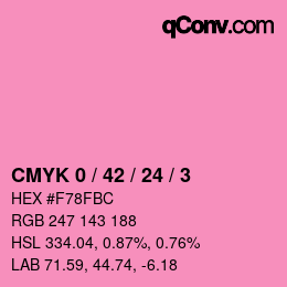 カラーコード: CMYK 0 / 42 / 24 / 3 | qconv.com